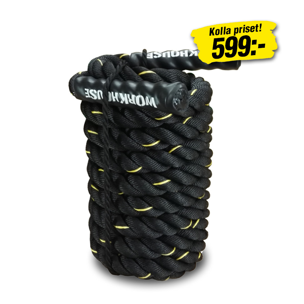 Battle Rope 38mm/9m Svart Workhouse 